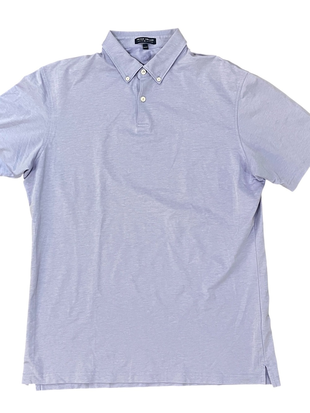 Peter Millar Crown Comfort Pique Polo L Lilac Purple Button Down Collar